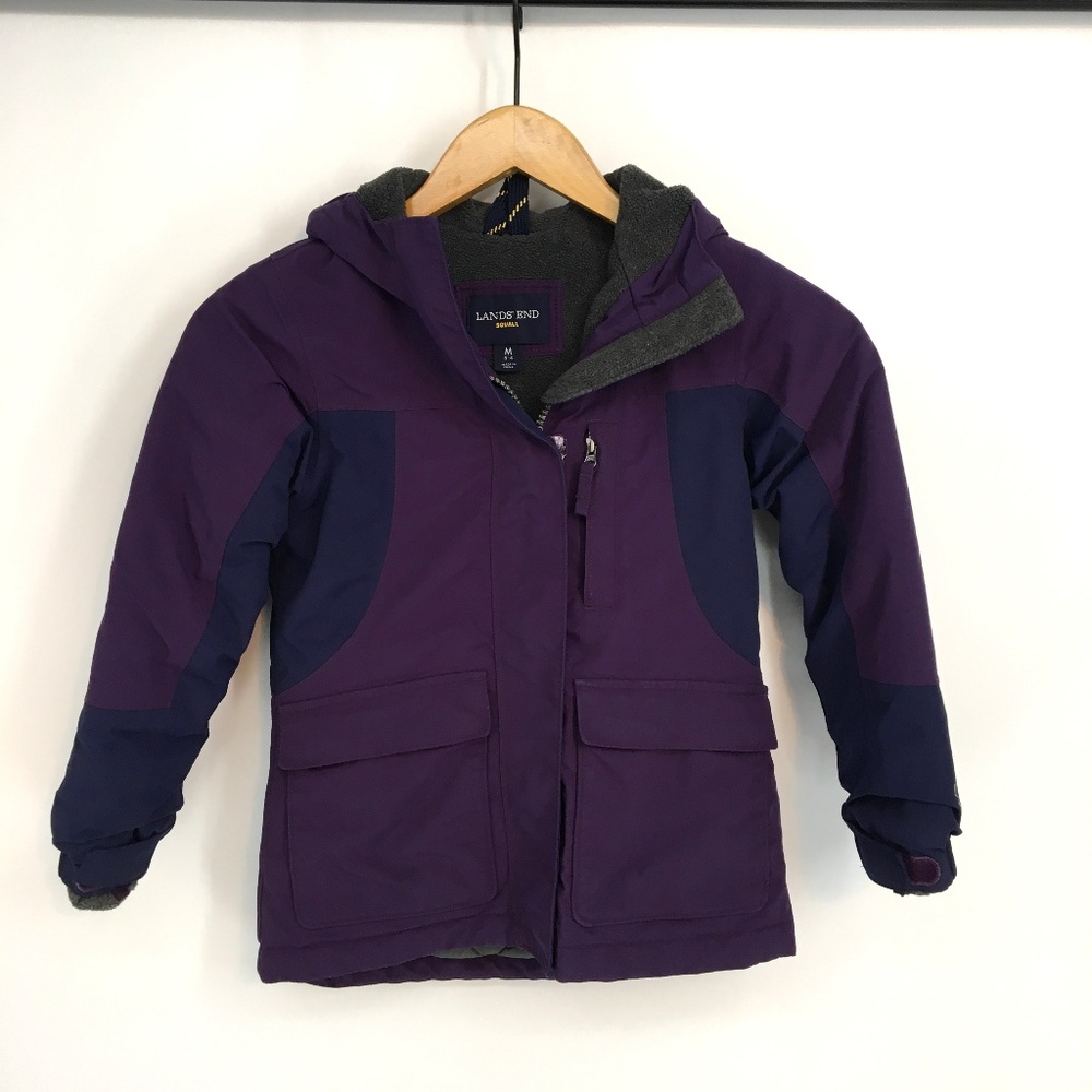 Lands End Purple Fleece Lined Water Proof Jacket